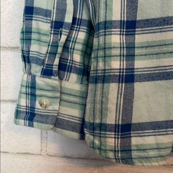 LL Bean Plaid Flannel Button Down Top S - Picture 3 of 6